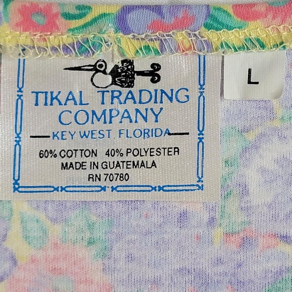 Tikal Trading Co Maxi Dress Cottagecore Floral Print 90's BOHO Coastal Modest Lg - Picture 10 of 11